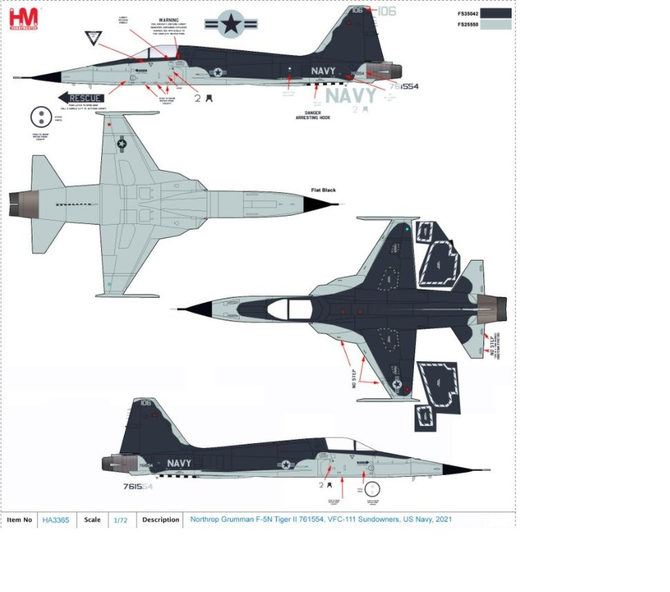 Northrop F-5N Tiger II / USN VFC-111 Sun Downers, NAS Key West, FL ...