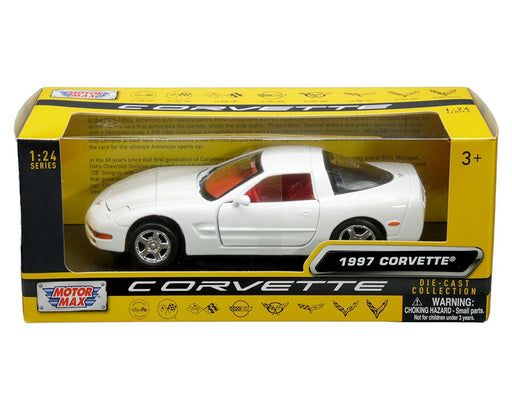 History of Corvette - 1997 Chevrolet Corvette C5 (White with red interior) - Motormax - 1/24 - 73210HC WHRD