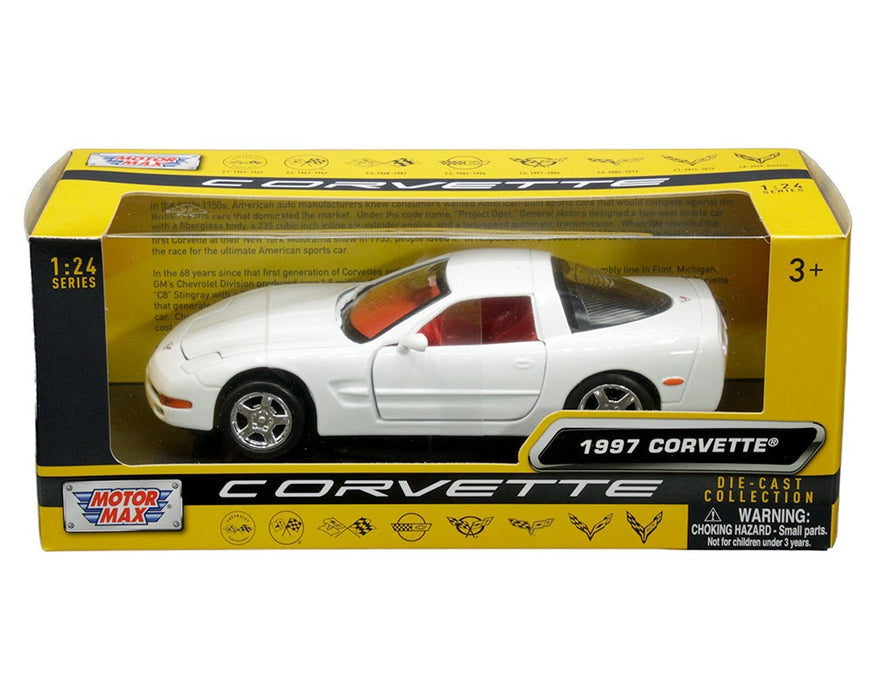 History of Corvette - 1997 Chevrolet Corvette C5 (White with red interior) - Motormax - 1/24 - 73210HC WHRD