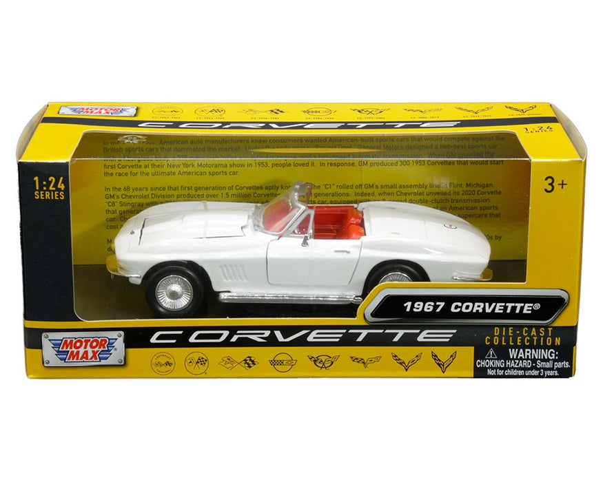 History of Corvette - 1967 Chevrolet Corvette C2 (White with red interior) - Motormax - 1/24 - 73224HC WHRD
