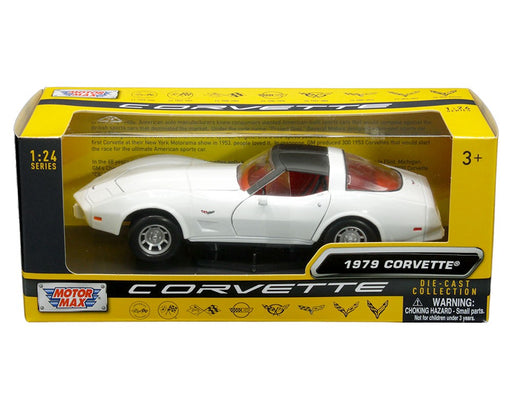 History of Corvette - 1979 Chevrolet Corvette C3 (White with red interior) - Motormax - 1/24 - 73244HC WHRD