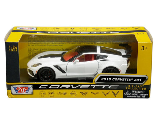 History of Corvette - 2019 Chevrolet Corvette C7 ZR1 (White with red inteior) - Motormax - 1/24 - 79356HC WHRD