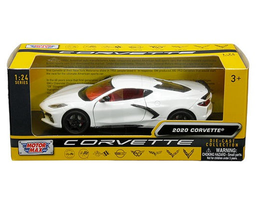 History of Corvette - 2020 Chevrolet Corvette C8 Stingray (White with red inteior) - Motormax - 1/24 - 79360HC WHRD