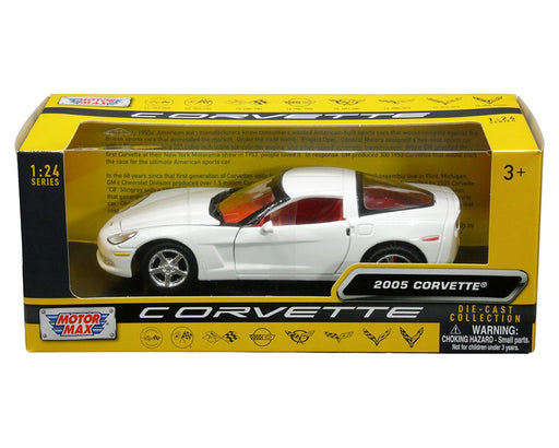 History of Corvette - 2005 Chevrolet Corvette C6 (White with red inteior) - Motormax - 1/24 - 73270HC WHRD