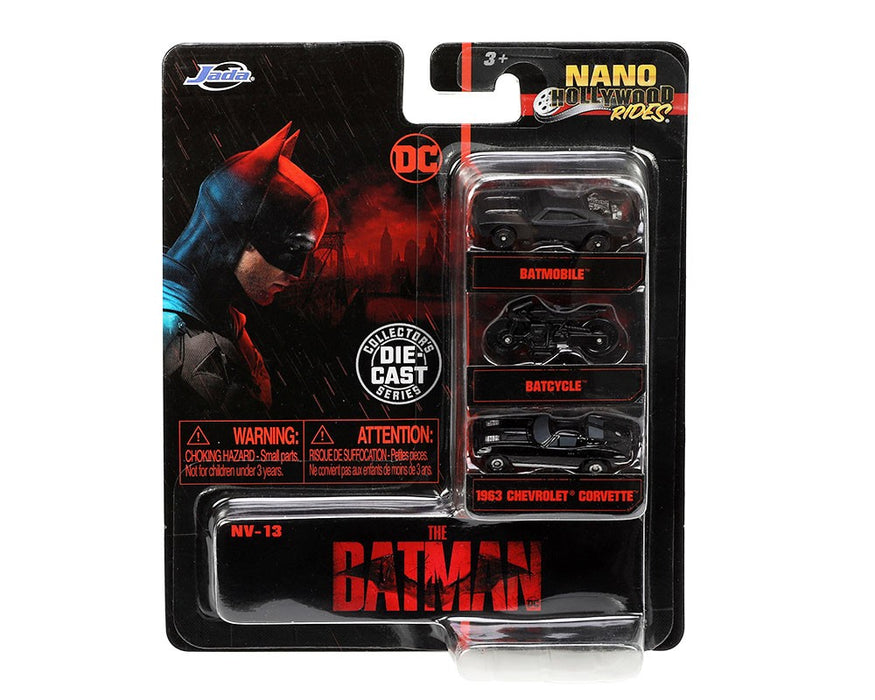 The Batman (2022)  - set of 3 Hollywood Rides -  Jada Nano - 32043 -  Passion Diecast