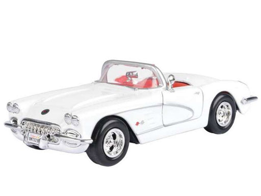History of Corvette - 1959 Chevrolet Corvette C1 (White with red interior) - Motormax - 1/24 - 73216HC WHRD
