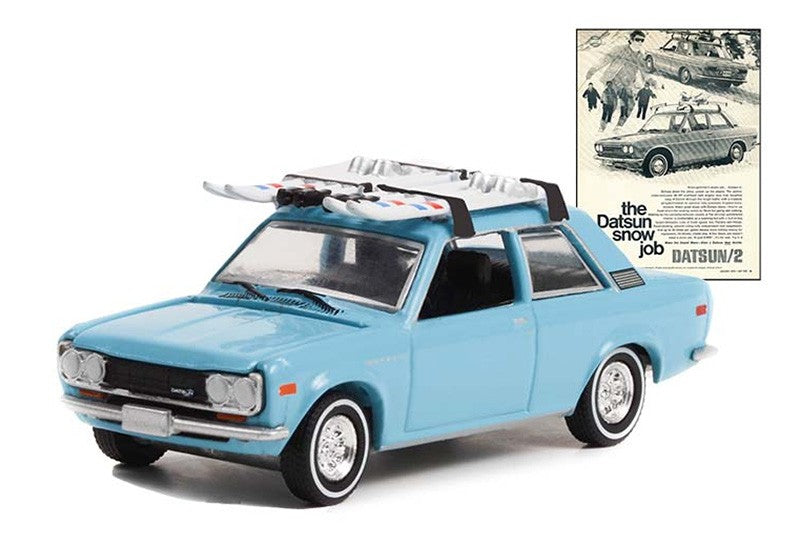 1970 datsun 510 with Ski Roof Rack - Vintage Ad Cars Series 7 - 1/64 Greenlight - 39100 C