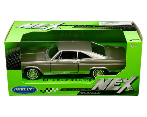 1965 Chevrolet Impala SS 396 Grey - Welly 1/24 - 22417W GRY - Passion Diecast