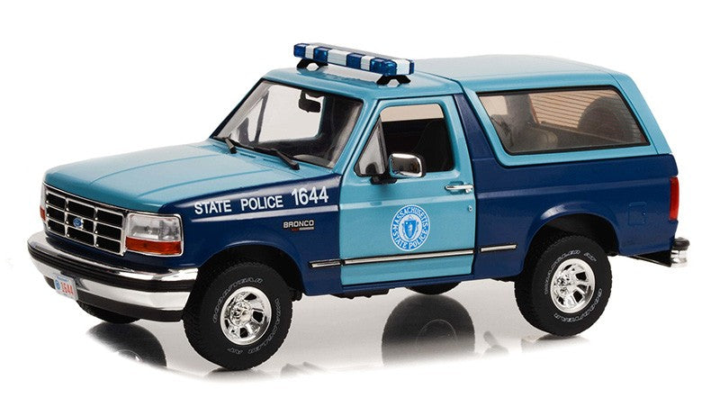 Massachusetts State Police - 1996 Ford Bronco XLT - 1/18  Greenlight - 19120 - Passion Diecast