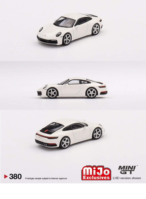Mini GT - 1:64 - Porsche 911 (992) Carrera S White - Mijo Exclusives USA - MGT00380 Passion Diecast