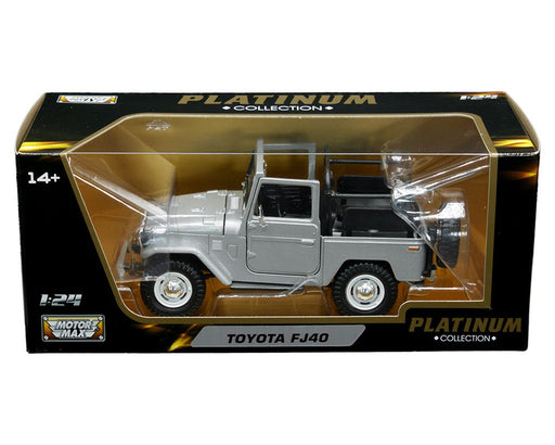 Toyota FJ40 Land Cruiser Convertible Silver - Motormax 1-24 - 79330 SIL - Passion Diecast 