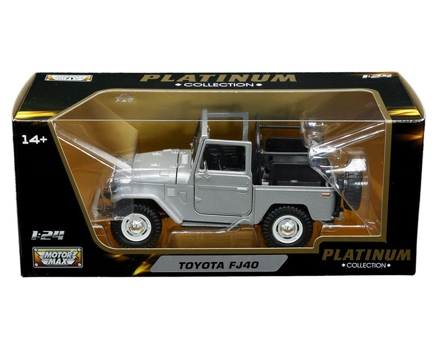 Toyota FJ40 Land Cruiser Convertible Silver - Motormax 1-24 - 79330 SIL - Passion Diecast 