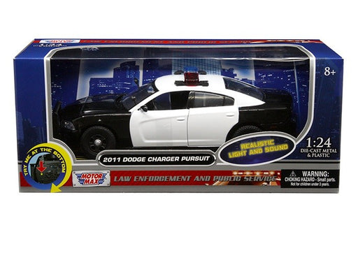2011 Dodge Charger Pursuit with Lights and IC Sounds - Motormax 1-24 - 79533 - Passion Diecast 