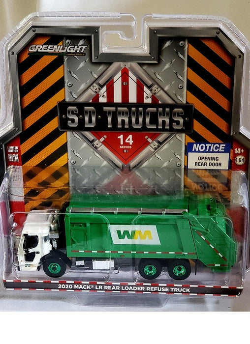 CHASE CAR 2020 Mack LR Rear Loader Refuse Truck - Waste Management - SD Trucks 14 - Greenlight  1/64 - 45140 CGR