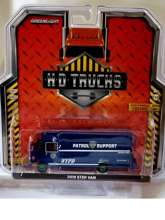 CHASE CAR (NYPD) Auxillary Patrol Support - 2019 Step Van - 2019 Step Van - H.D. Trucks Series 22 - Greenlight  1/64 - 33220 CGR
