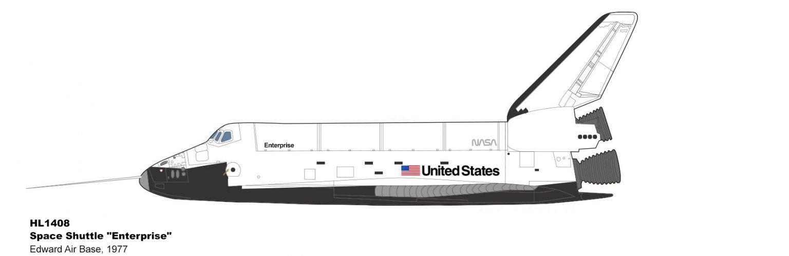 Rockwell Space Shuttle - NASA, OV-101 Enterprise, Edwards AFB, CA, Test Flights 1977 / Hobby Master 1:200 HL1408