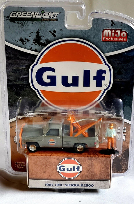 CHASE CAR Greenlight & Mijo Exclusive - 1987 GMC Sierra K2500 GULF Weathered - 1/64 Greenlight - 51413GR
