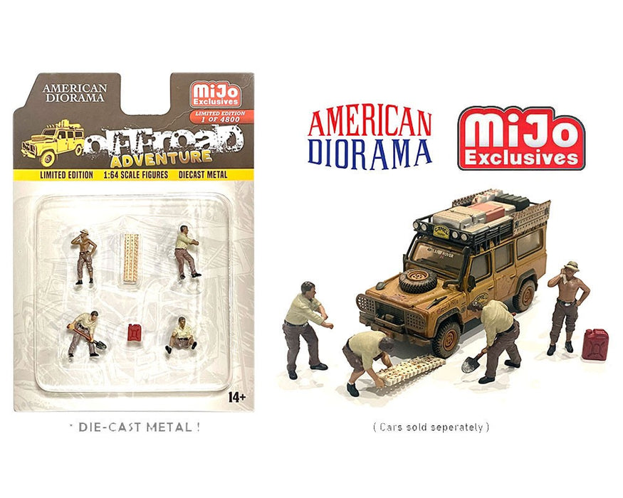 Mijo Exclusive - Off-Road Adventure - set Figurine 6 pieces Diecast  -  American Diorama 1-64 - 76492MJ - Passion Diecast