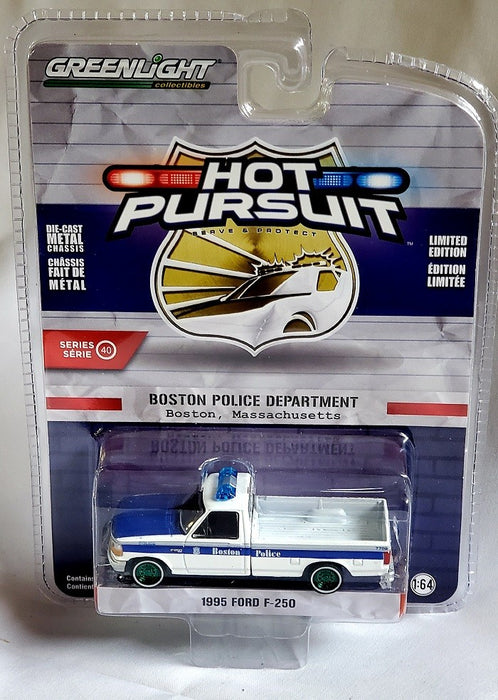 CHASE CAR 1995 Ford F-250 - Boston, Massachusetts Police Department - Hot Pursuit  40 - 1/64 GreenLight - 42980 CGR