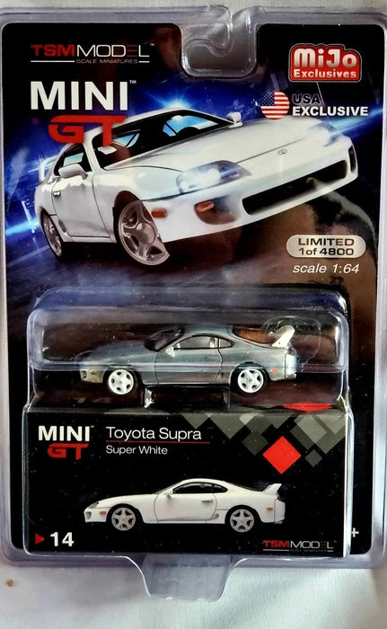 CHASE CAR Toyota Supra ( JZA80) White -  MINI GT 1:64 - Mijo Exclusive - MGT00014GR