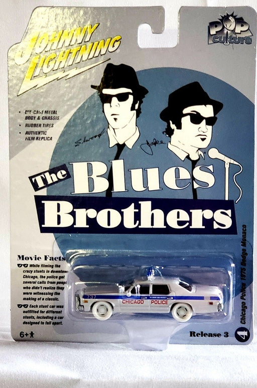CHASE CAR Blues Brothers - Chicago Police 1975 Dodge Monaco in White and Blue - Johnny Lightning 1/64 - JLSP216GR  JLPC005GR