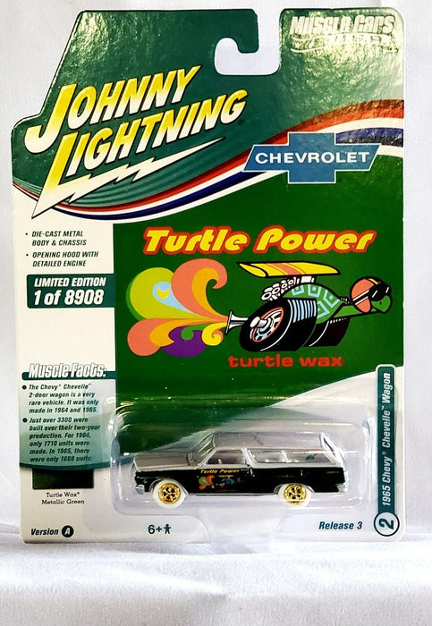 CHASE CAR 1965 Chevrolet Chevelle Wagon Green Metallic - Muscle Car USA Johnny Lightning 1:64 - JLSP173 AGR  JLMC027GR