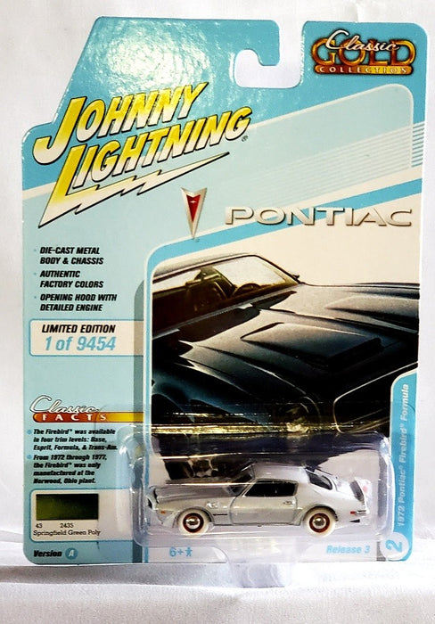 CHASE CAR 1972 Pontiac Firebird Formula - Springfield Green Poly - Johnny Lightning 1:64 - JLSP164 AGR - JLCG026 AGR