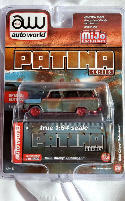 CHASE CAR 1965 Chevy Suburban Weathered Rust - Limité à 3,600 - Patina Series - Auto World - MJ Exclusive -1:64 - CP7797GR