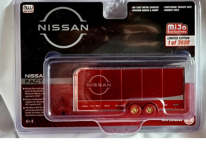 CHASE CAR Mijo Exclusive Nissan Enclosed Trailer Limited Edition 3,600 Pcs - Auto World 1/64 - CP7800GR