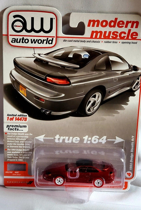 CHASE CAR 1993 Dodge Stealth R/T in Dark Silver  - Auto World 1/64 -  AWSP082 AGR  AW64332GR