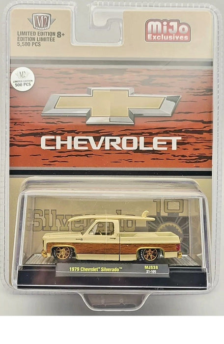 CHASE CAR 1979 Chevrolet Silverado with Surfboard Custom Limited Edition - M2 Machine - MiJo Exclusives - 1:64 - 31500-MJS38GR