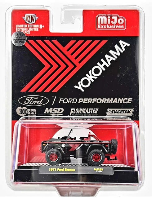 CHASE CAR 1971 Ford Bronco Off Road 4X4 - Yokohama Racing  - M2 Machine Mijo Exclusives 1:64 - 31500 MJS35GR