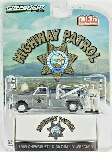CHASE CAR Greenlight & Mijo Exclusive - 1969 Chevrolet C90 Dually Wrecker California - 1/64 Greenlight - 51423GR