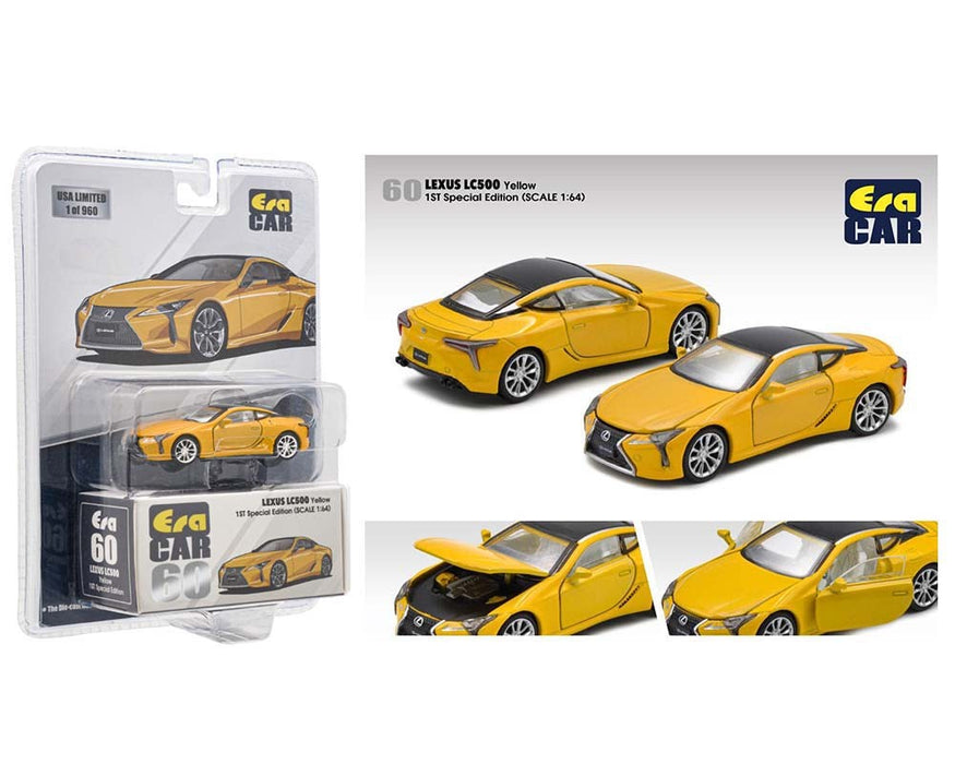 Mijo Exclusive - Lexus LC500 Flare Yellow - Limited 960 pcs - Era Car - 1/64 - USA Exclusives - LS21LCRF60 -  Passion Diecast 