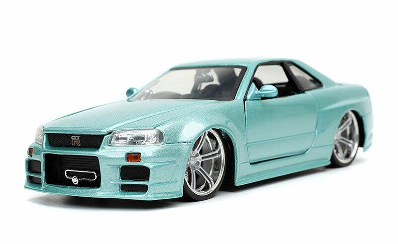 Fast & Furious - Brian's Nissan Skyline GT-R (R34) Light Blue -  Jada 1/24 -  32608-  Passion Diecast
