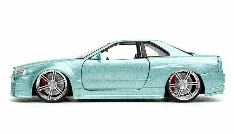 Fast & Furious - Brian's Nissan Skyline GT-R (R34) Light Blue -  Jada 1/24 -  32608-  Passion Diecast