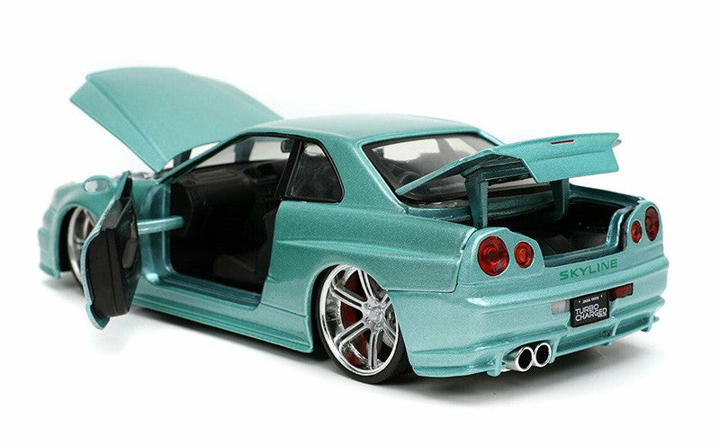 Fast & Furious - Brian's Nissan Skyline GT-R (R34) Light Blue -  Jada 1/24 -  32608-  Passion Diecast