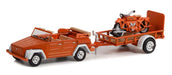 1973 Volkswagen Thing (Type 181) and Utility Trailer 1920 Indian Scout - Hitch & Tow Series 26 - Greenlight - 1-64 - 32260 C