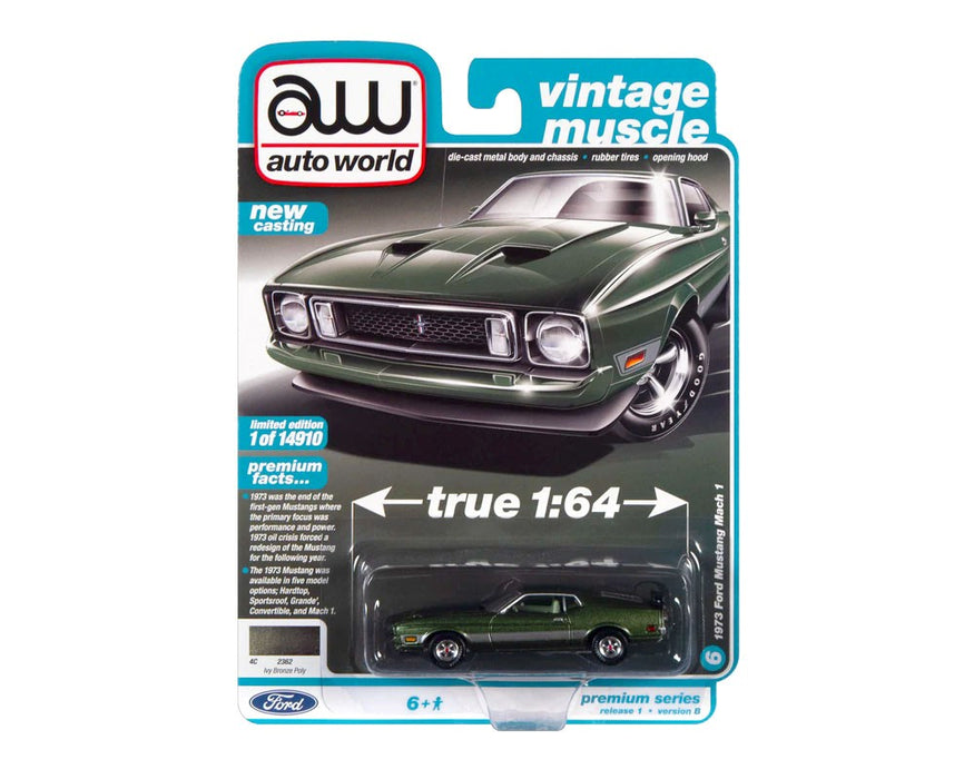 1973 Ford Mustang Mach 1 - Auto World 1/64 - AWSP099 B -  Passion Diecast 