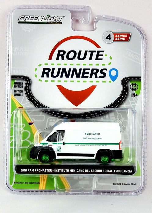 GreenMachine 2018 Ram ProMaster - Mexico Ambulancia - Route Runners Series 4 Greenlight 1/64 - 53030 BGR
