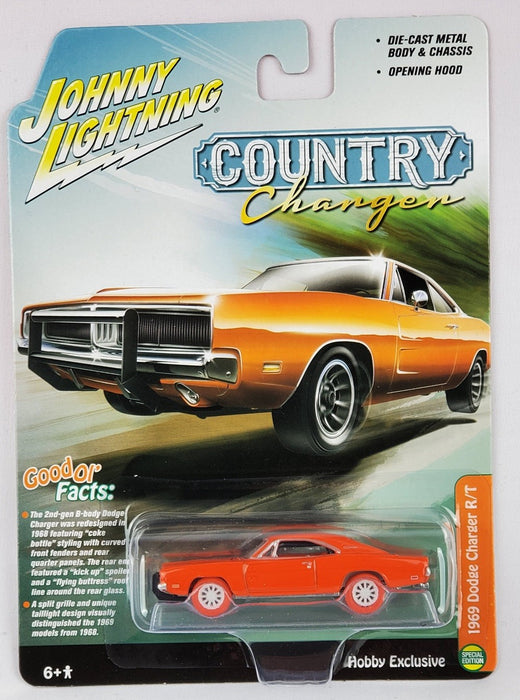 JLSP206 1969 Dodge Charger Orange - Hobby Exclusive - Johnny Lightning 1:64 - JLSP206GR