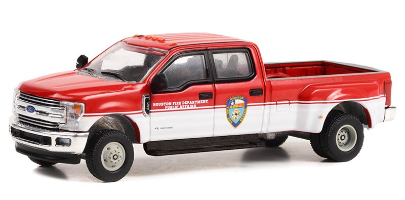 Fire Department Public Affairs, Houston, Texas - 2019 Ford F-350 Dually - Dually Drivers Series 11 - 1/64 Greenlight - 46110 D