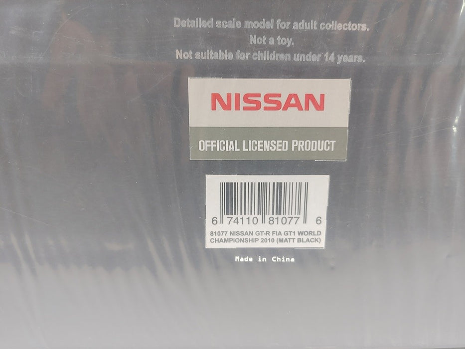 Nissan GT-R FIA GT1 World Championship 2010 Matt Black  - Autoart   1/18 -  81077  Used  Read