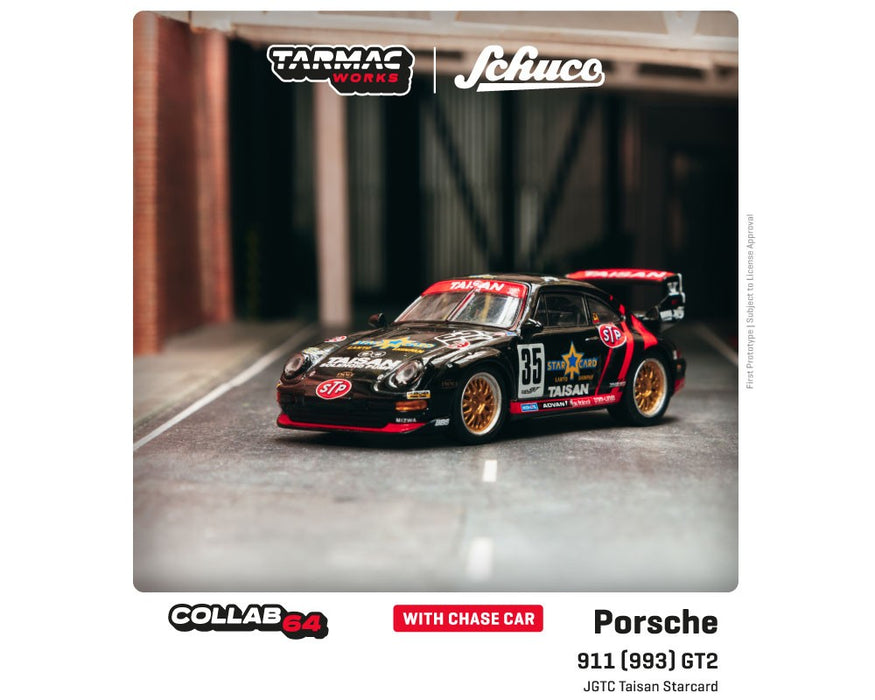 Porsche 911 (993) GT2 JGTC Taisan Starcard No.35 - Tarmac Works x Schuco - 1/64 - T64S-004-TAI Passion Diecast