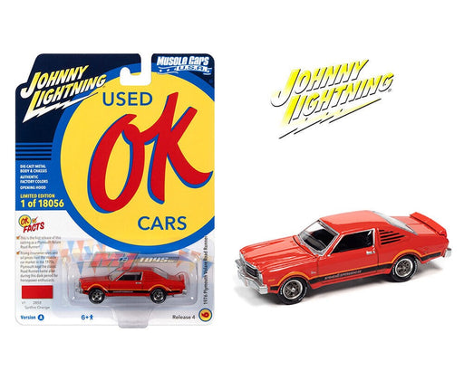 1976 Plymouth Road Runner in Splitfire Orange Black & Orange Side Stripes & RR Side Scrip  - Johnny Lightning 1/64 - JLSP197 A