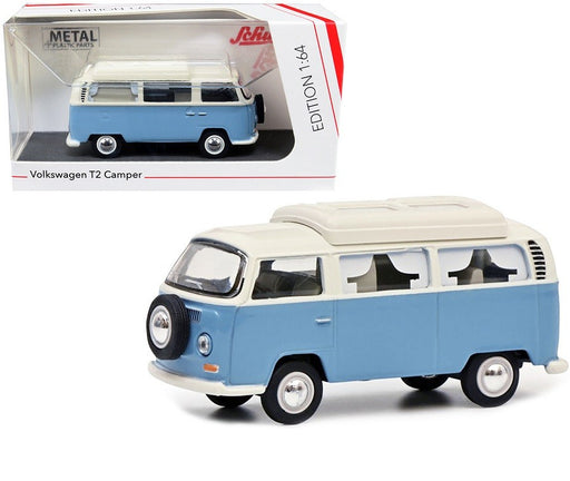Volkswagen T2 Camper Bus Light Blue and White - Schuco - 1:64 - 452030400 - Passion Diecast