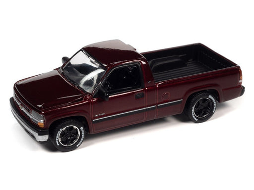 2002 Chevrolet Silverado in Dark Red Metallic - Johnny Lightning 1/64 - JLSP281 B Passion Diecast