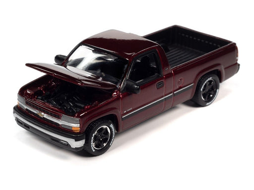 2002 Chevrolet Silverado in Dark Red Metallic - Johnny Lightning 1/64 - JLSP281 B Passion Diecast