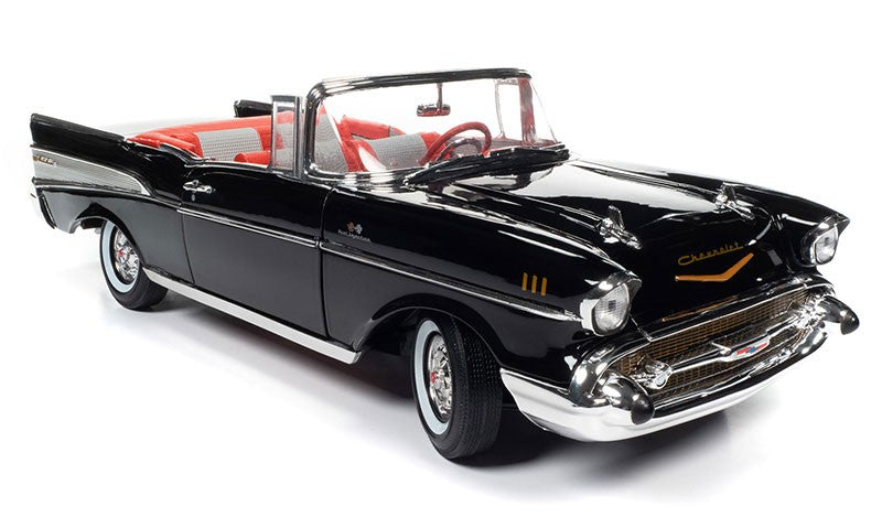 James Bond - 1957 Chevrolet Bel Air Convertible in Onyx Black - Auto World - 1/18 - AWSS134 - Passion Diecast 