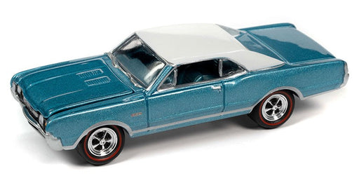 1967 Oldsmobile 442  in Aquamarine Poly- Johnny Lightning 1/64 - JLSP289 A Passion Diecast